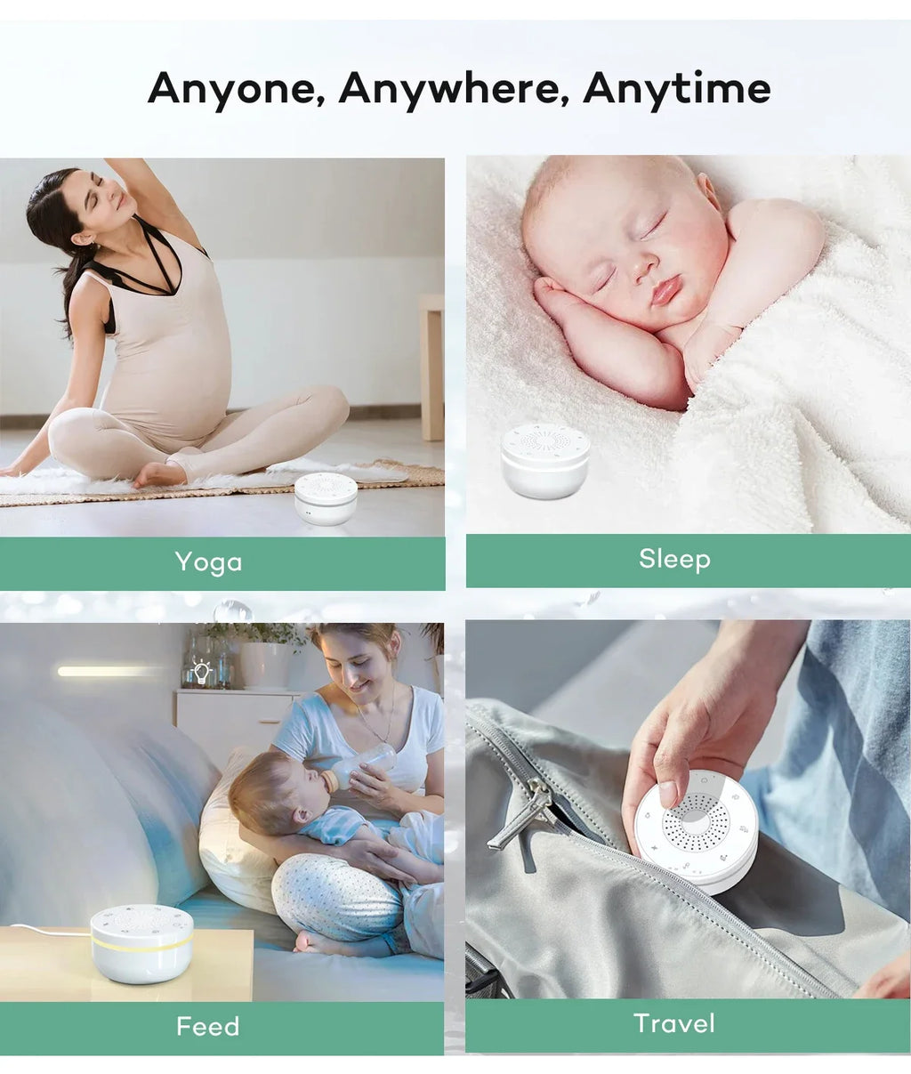 Sleep White Noise Machine with Soothing Sound Touchable Rechargeable Night Light Relaxing Audio & Sleep Lamp for Baby