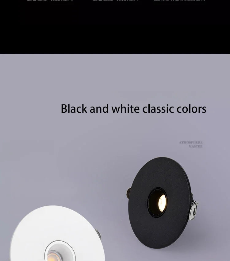 Led Spotlight Small Beam Angle 3 8 15 Degree Spot Light Recessed Round Atmosphere Dining Table Ultra-thin White Black 85-265V