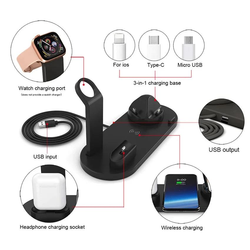 Wireless Charger for iPhone 17-12 & AirPods, Qi Certified Multi-Device Pad Tidesmit