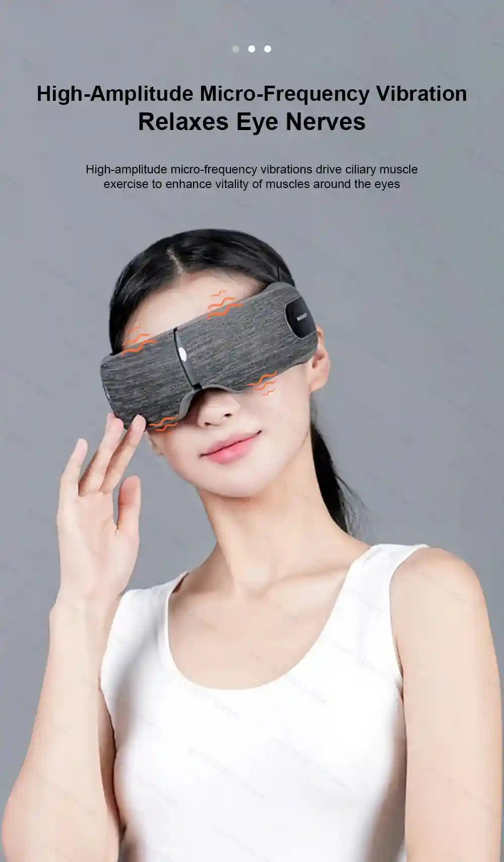 Smart Eye Massager with Heat and Air Compression - Black Eye Massage Instrument Tidesmit