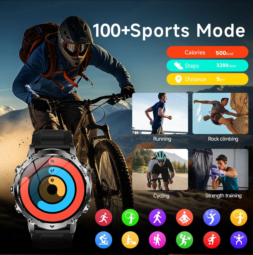 New T-Rex3 Ultra 1100mAh Battery Smart Watches GPS Track Compass IP69K Waterproof Sports Tracker Outdoors Military Smartwatches