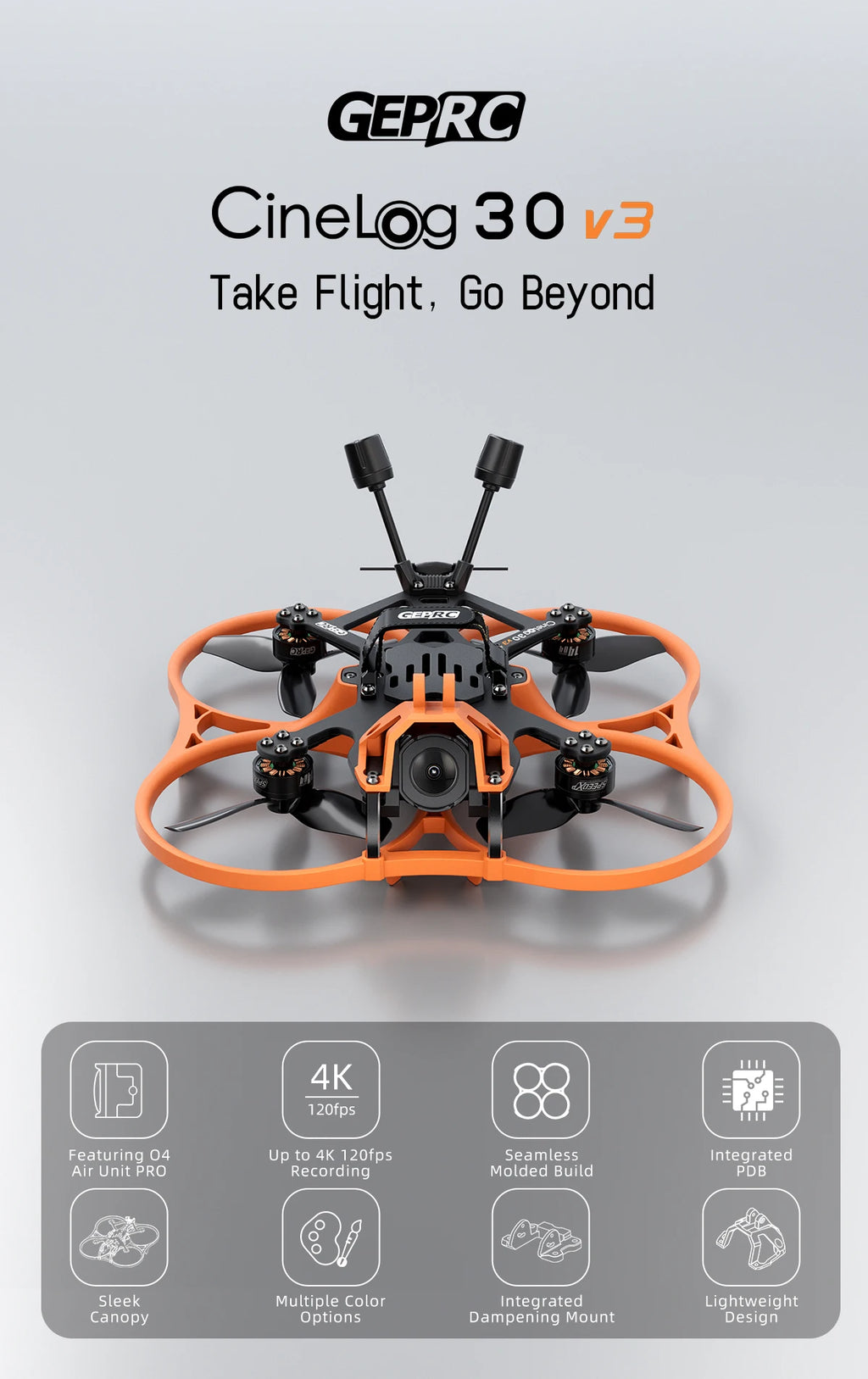 GEPRC Cinelog30 V3 FPV Drone with O4 Air Unit & Advanced Flight Controller Tidesmit