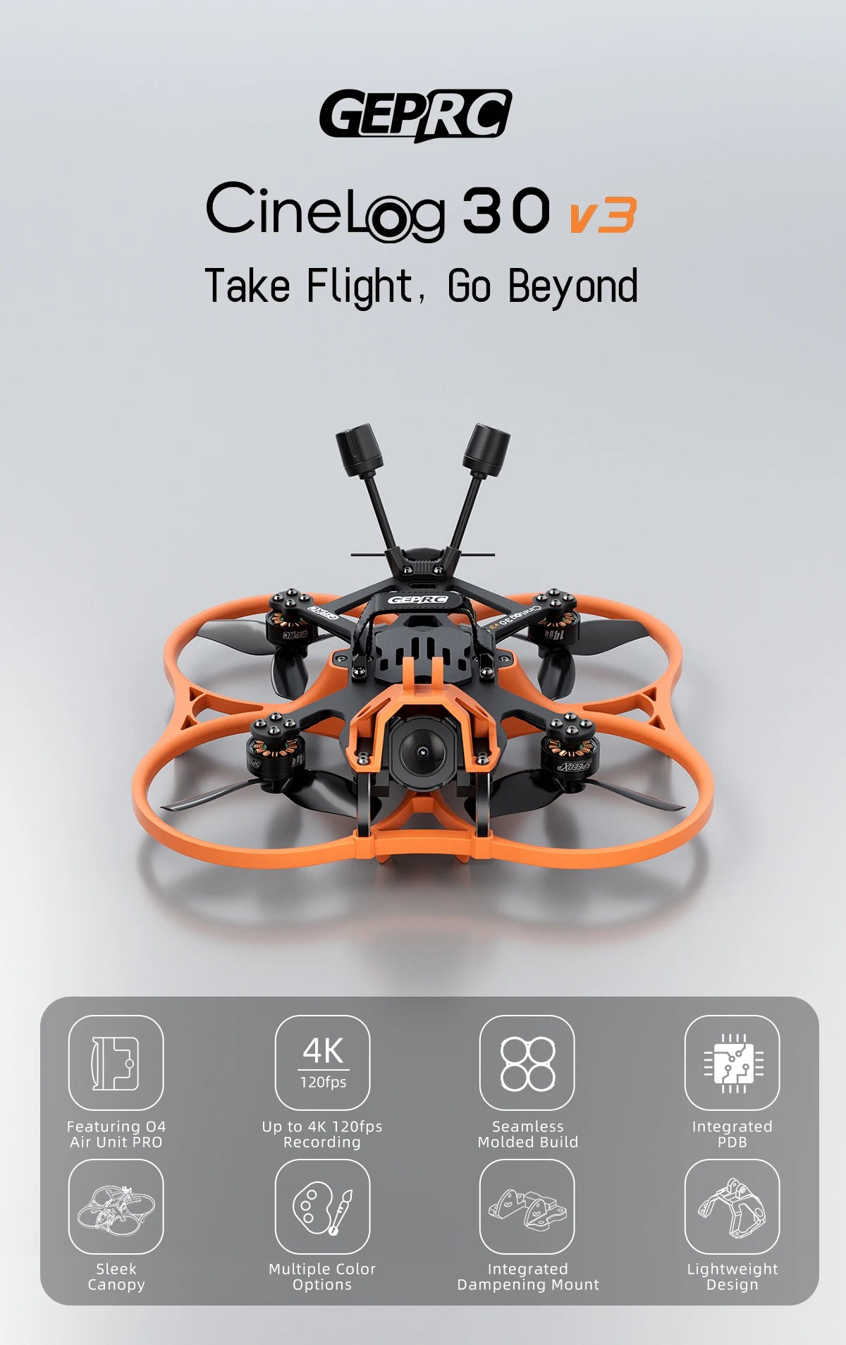 GEPRC Cinelog30 V3 FPV Drone with O4 Air Unit & Advanced Flight Controller Tidesmit