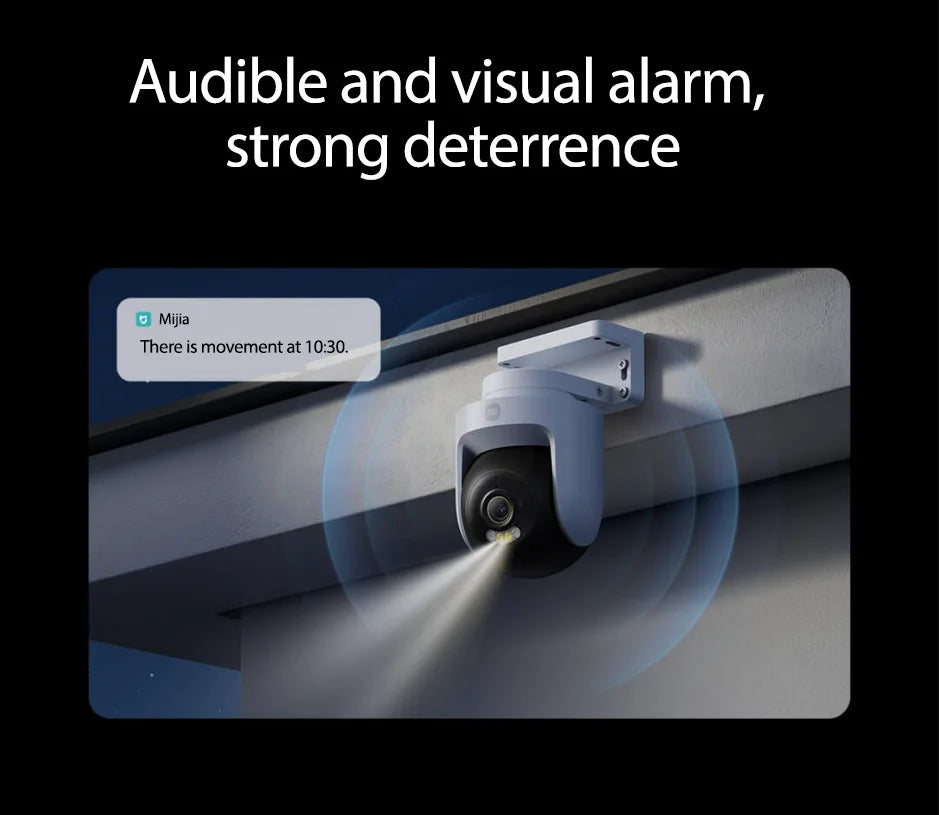 Xiaomi Smart Outdoor Camera 4 8 megapixel 4K image quality AI human-vehicle detection 360° PTZ Full color night vision IP66 CN