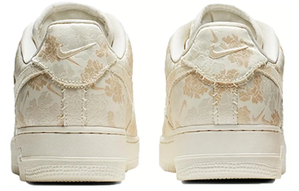 Nike Air Force 1 Premium OG Low Top Board Shoes Ivory White Floral Fabric Lightweight Non Slip Daily Casual Sneakers-AT3147-100