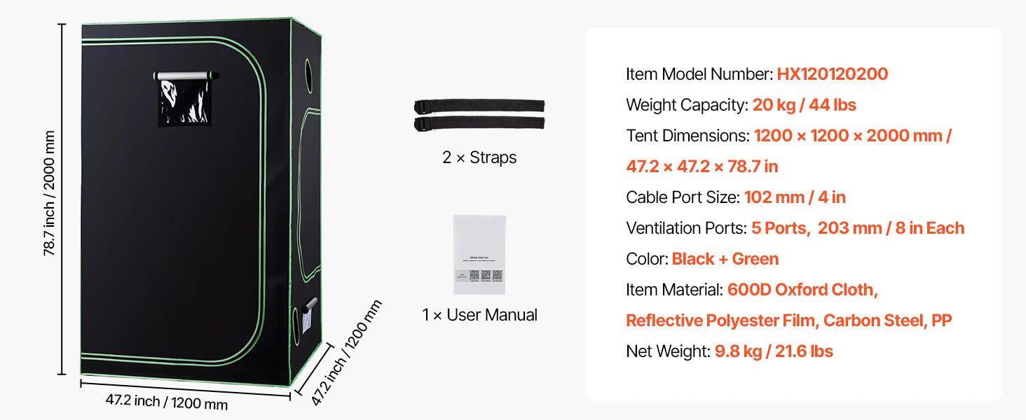 SucceBuy Indoor Grow Tent Kit Indoor Plant Tent with Ventilation System High Reflective Mylar Growing Tents for Flower Veggie