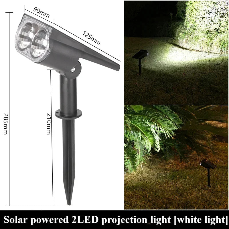 2/9LED Solar Spot Light Outdoor Waterproof Spotlights Solar Garden Lights Landscape Lighting Decoration Pathway Lawn Lamp
