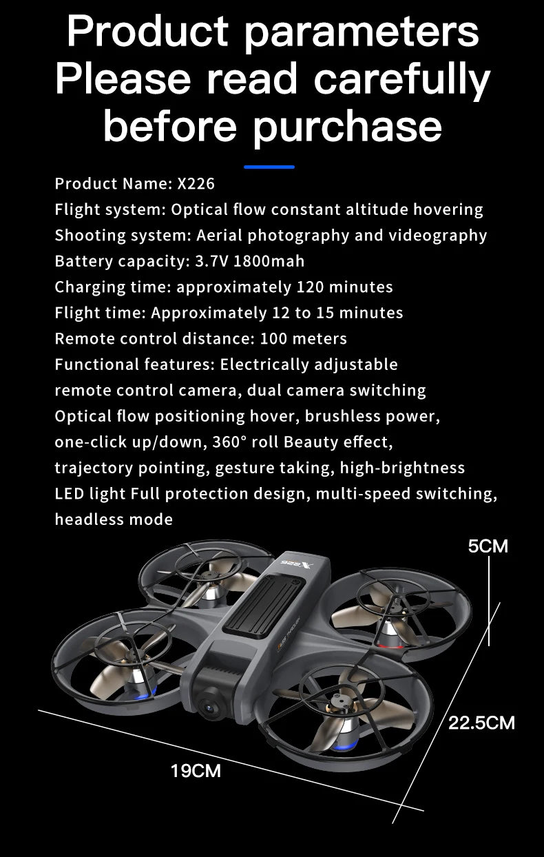 Tidesmit X226 4K Camera Drone with GPS and Obstacle Avoidance Tidesmit