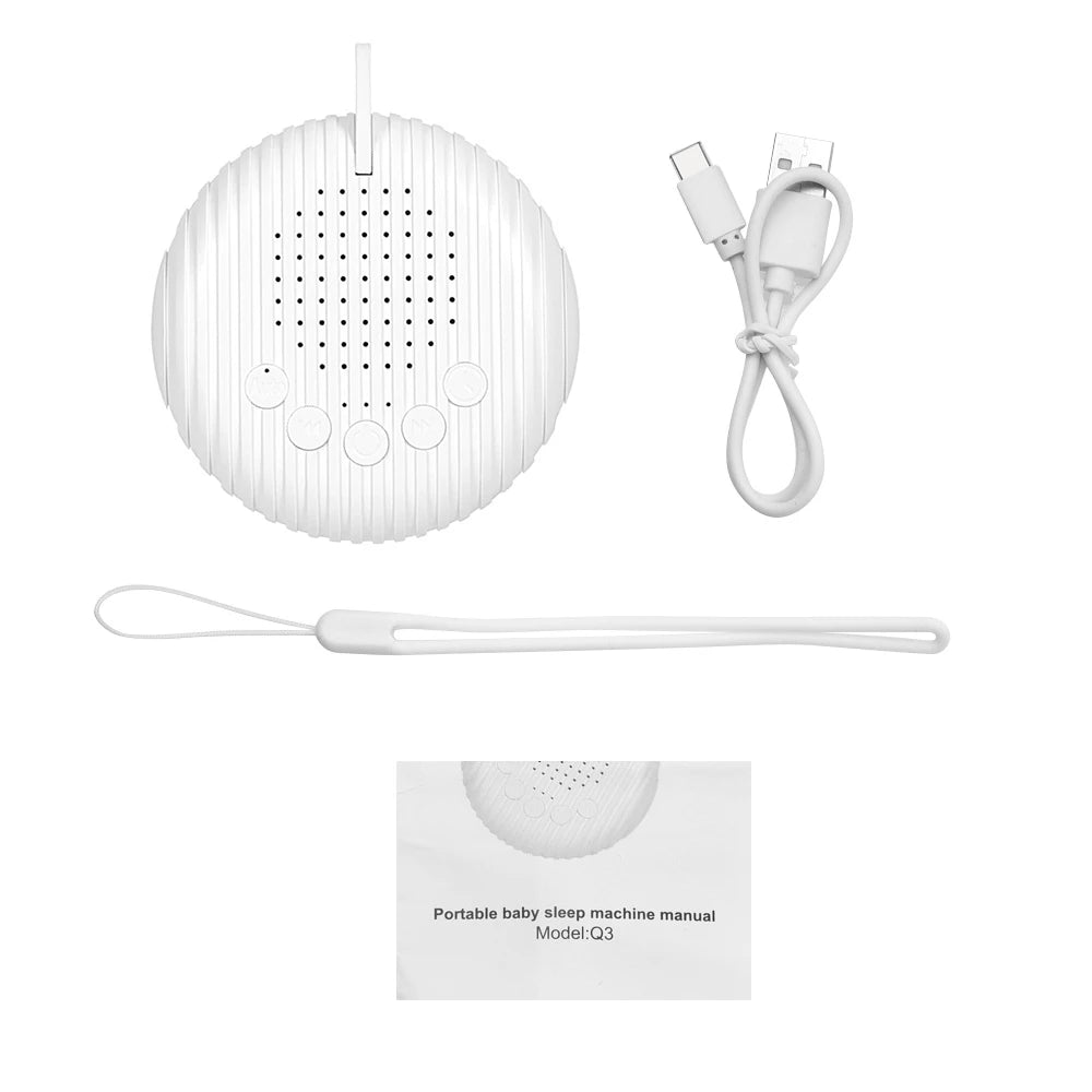 Portable Baby Sleep Machine White Noise Sound Machine 10 Soothing Sounds 15/30/60min Timer Volume Adjustable Built-in Battery