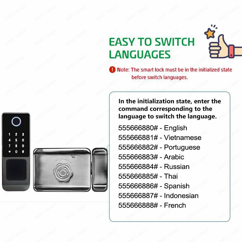 Tuya WiFi Double Side Fingerprint Door Lock IP66 Waterproof Passcode RFID Card Remote App Smart Lock For Outdoor Courtyard Gate