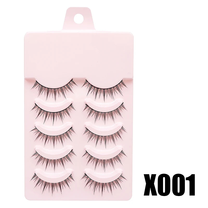 Anime Manga False Eyelashes - Natural Wispy Faux Lashes - 5 Pairs Set False Eyelashes X001 Tidesmit
