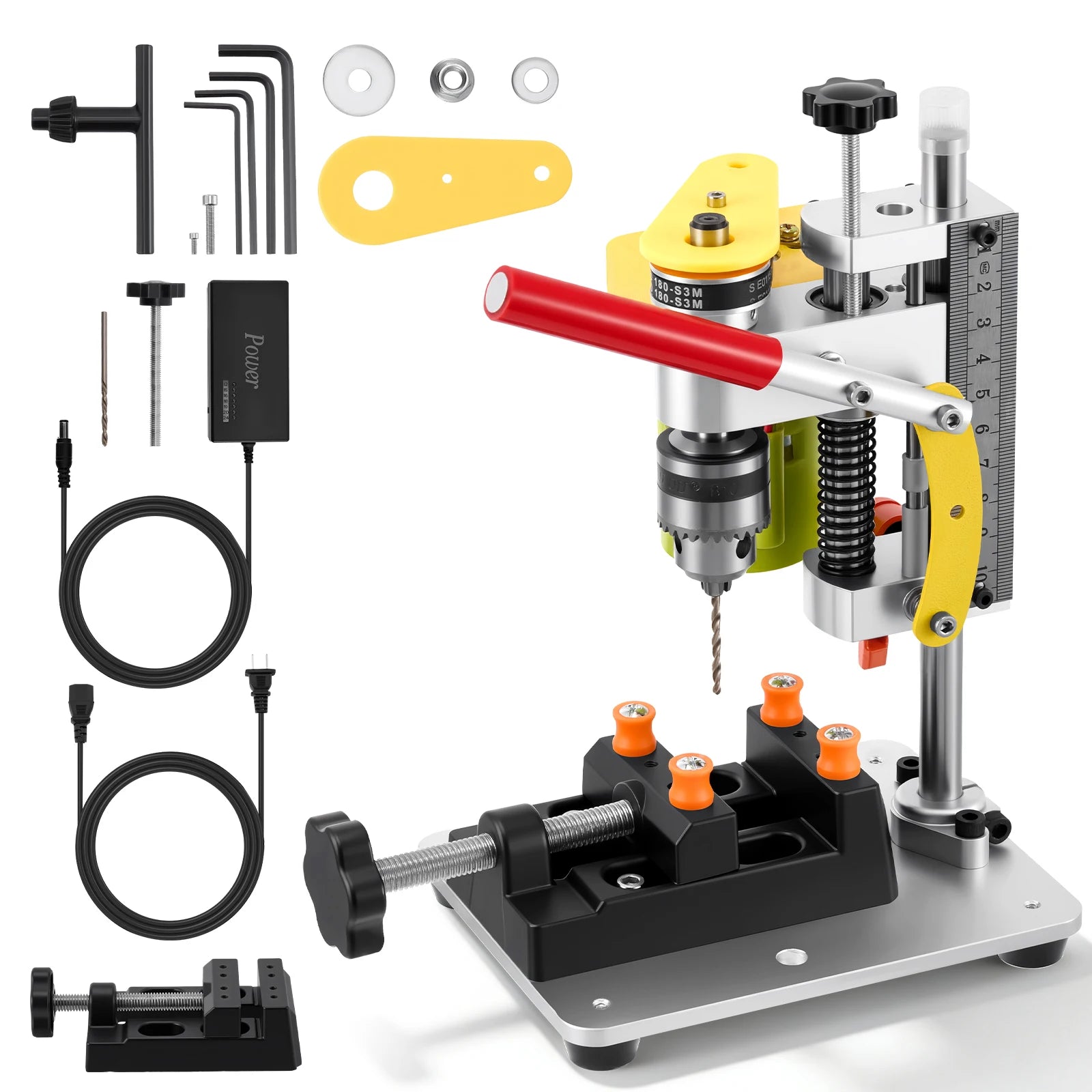 7 Speed Electric Mini Drill Press Precision Benchtop Drilling Machine CNC 795 Motor B10 Chuck Metal Wooden DIY Making Crafts Tool