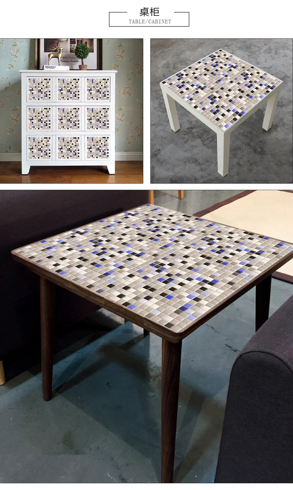 10pcs/set 10/15/20/30cm Flat Marble Mosaic Hard Tiles Wall Sticker Kitchen Bathroom Floor Diagonal Decor Wallpaper PVC Art Mural