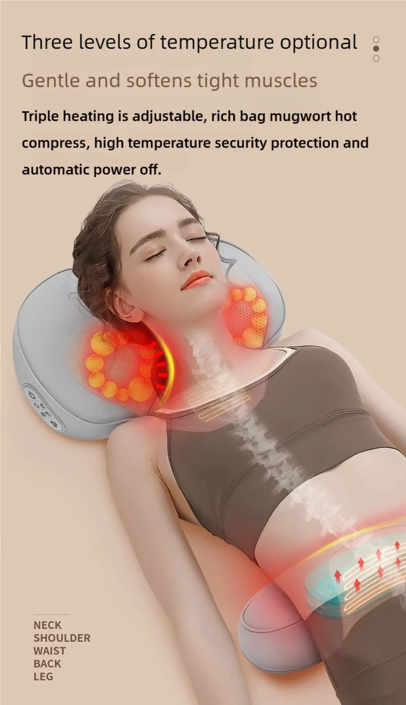 Electric Massager with Heat | Deep Tissue Neck and Back Cushion Massage Cushion Tidesmit
