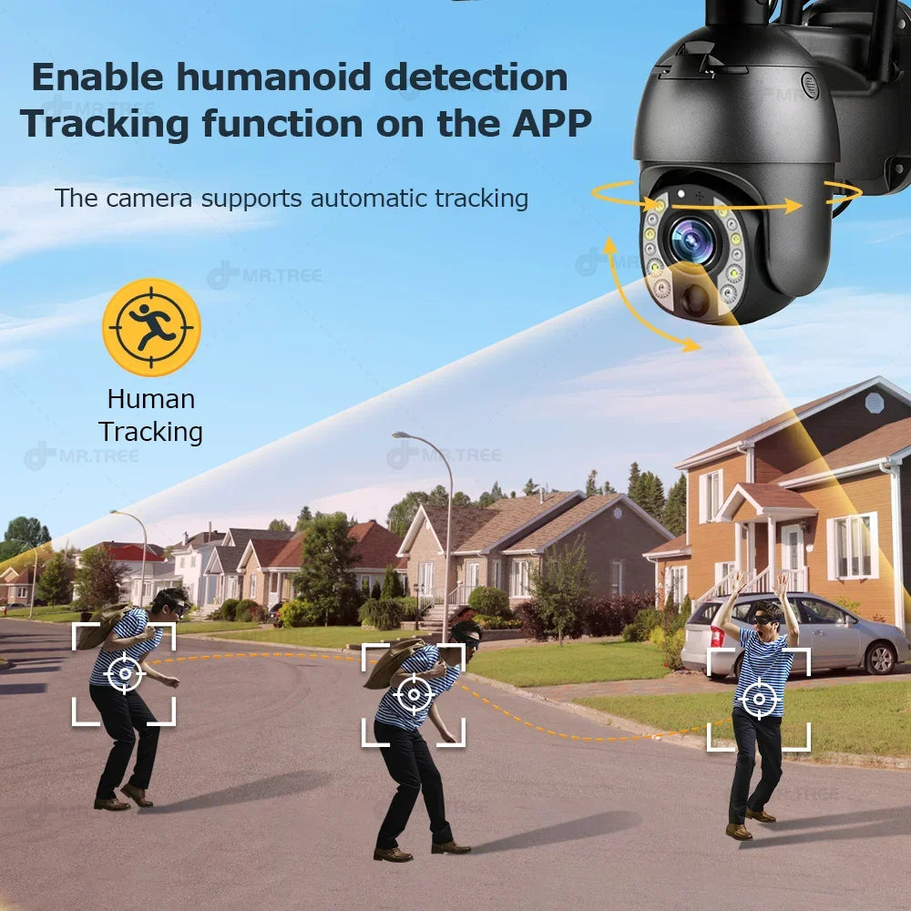 50X Optical Zoom Solar Camera Replaceable Battery 4G SIM/Wifi Home Outdoor Security PTZ Motion Detection/Track Surveillance Cam