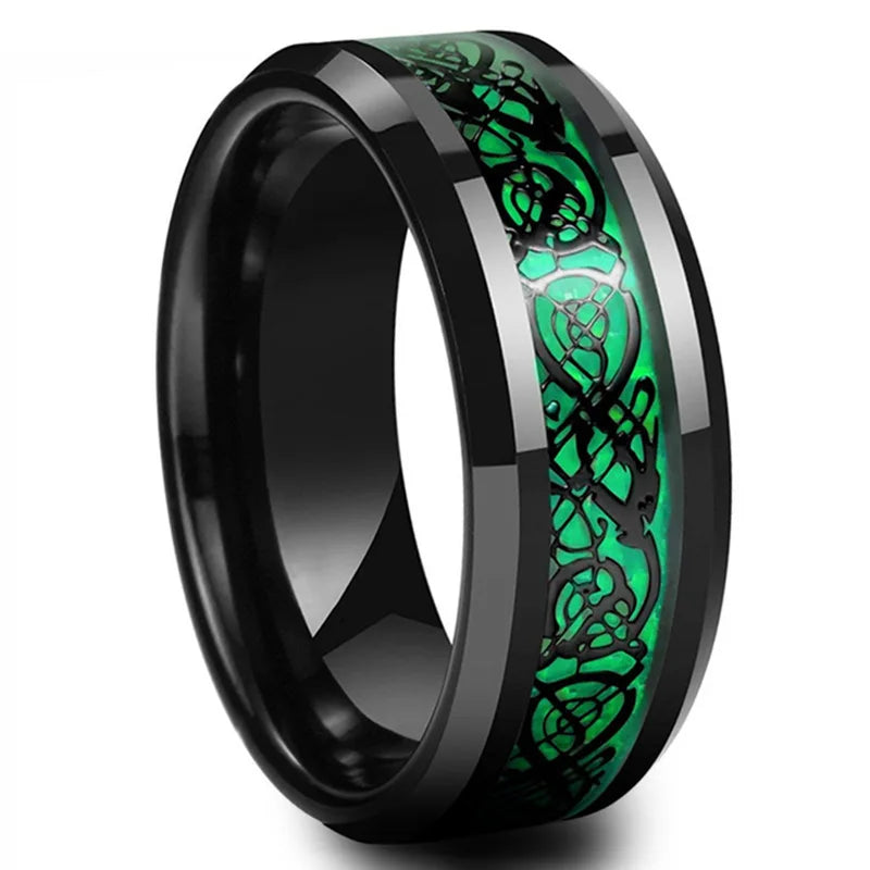 Smart Health Ring - 8mm Stainless Steel Biometric Fitness Tracker Green Tidesmit