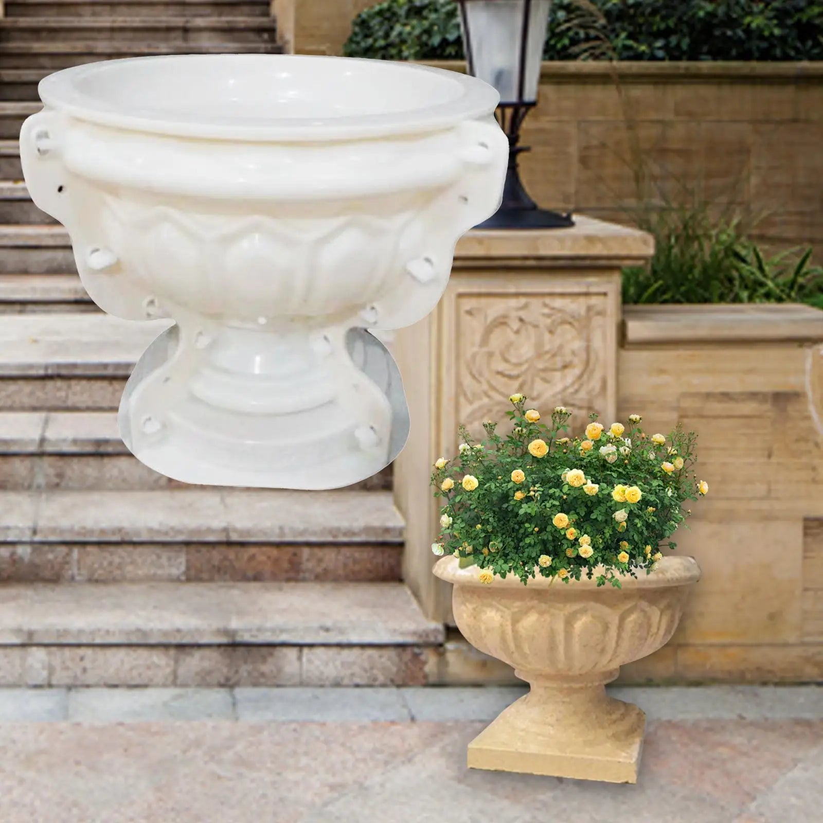 European Flowerpot Mold Tabletop DIY Crafts Concrete Cement Plant Pot Planter Making Mold Handcraft Garden Supplies