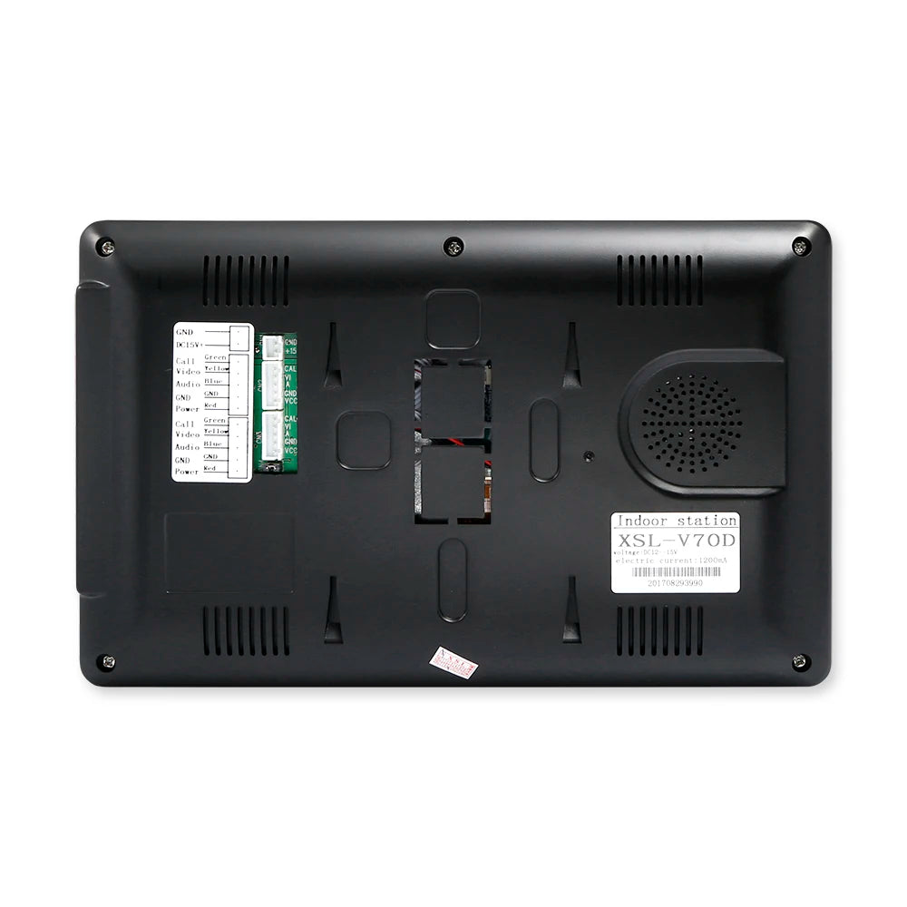 7" Wired Video Door Intercom System With Lock Release Button For 3 Apartment