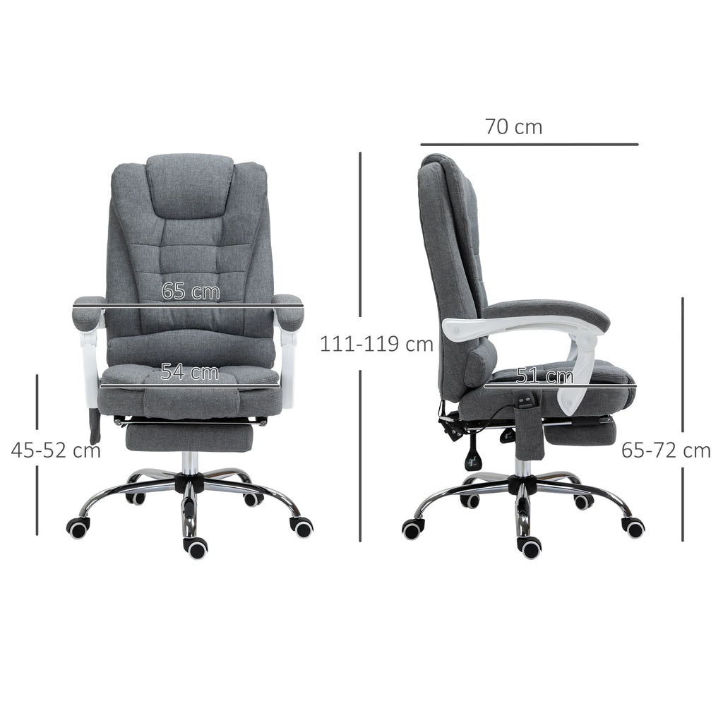 Massage Office Chair with 6 Vibration Points & Heat Therapy - Grey Massage Chairs Tidesmit