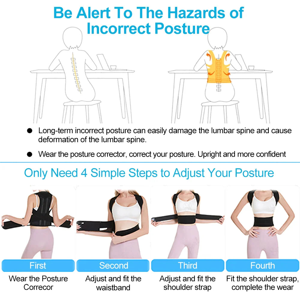Back Posture Corrector Brace for Spine Support and Pain Relief Back Massage Instrument Tidesmit