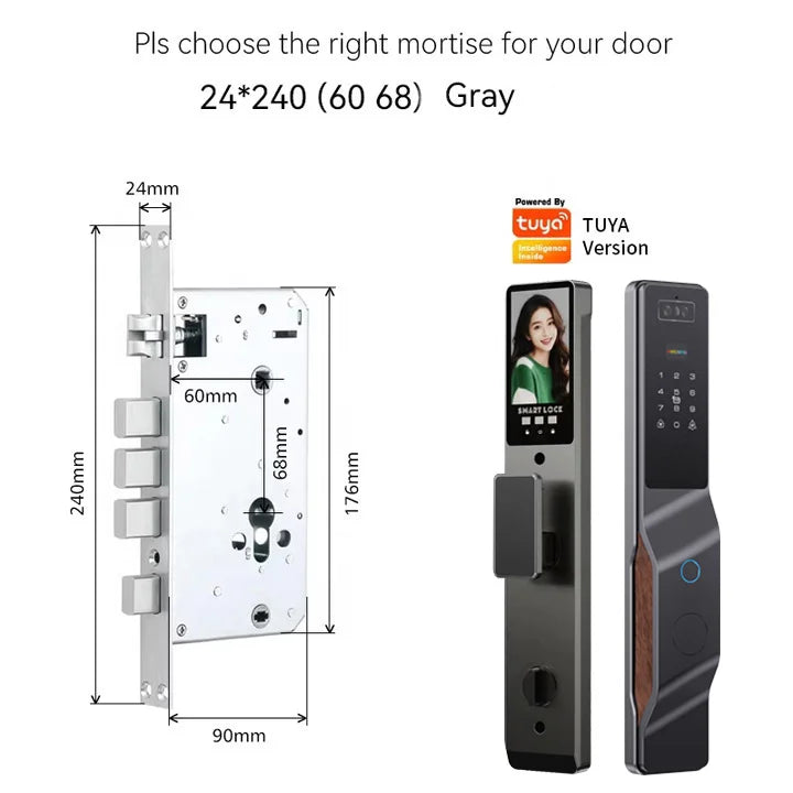Tuya Smart Lock With Camera, Password, And Facial Recognition Unlocking - Remote Unlocking Smart Intelligent Lock
