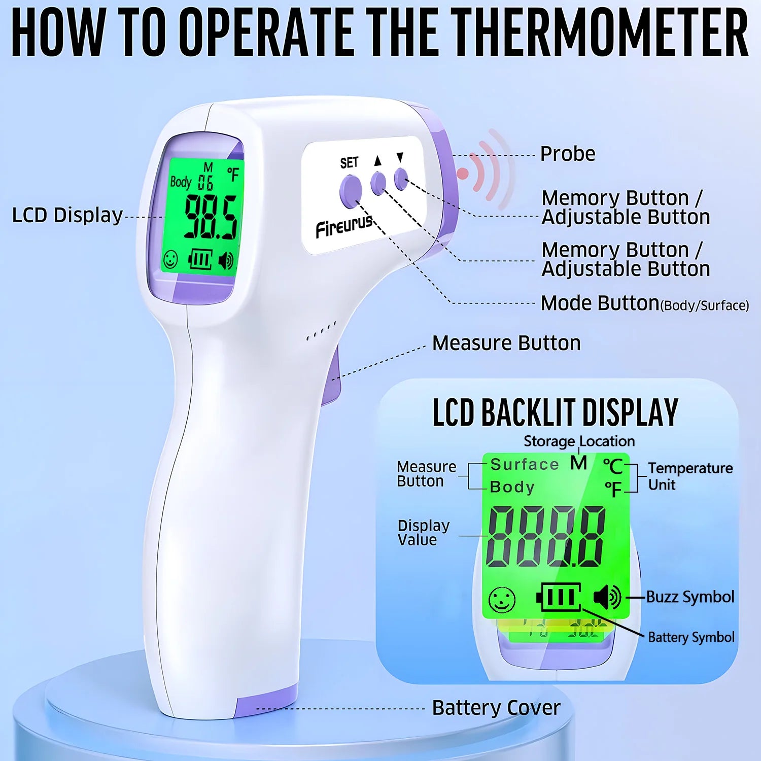 Medical Digital Infrared Forehead Thermometer Electronic Temperature Meter For Baby Thermometer Forehead Non-Contact Termometro