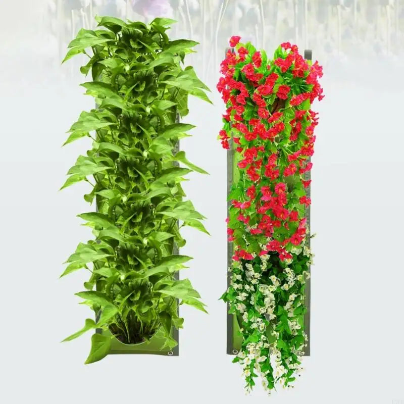 2Pack Breathable Nonwoven Wall Planter 7 Pocket Vertical Grow Bag For Garden E7CB