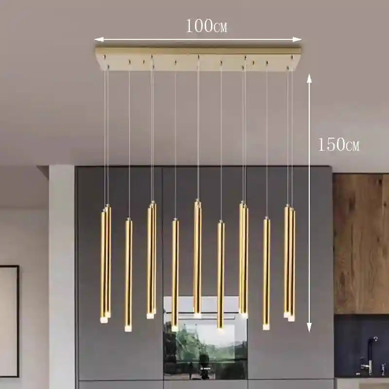 Crystal Stair LED Ring Light | Modern Dimmable Hanging Chandelier golden 14heads Tidesmit