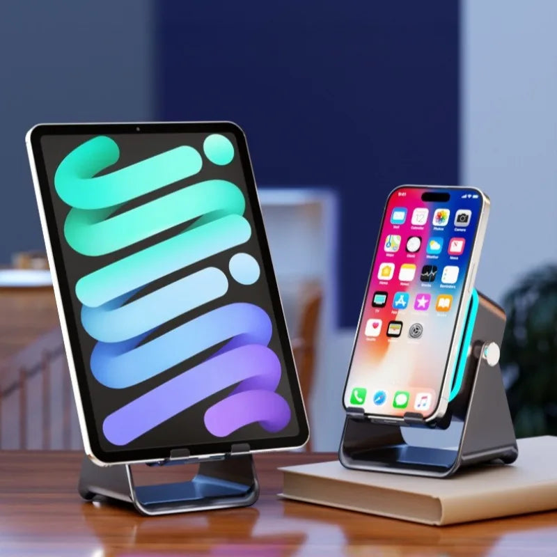 NEW 5 in 1 Auto-induction Wireless Induction Speaker 8 Mode RGB Light Phone Stand Surround Sound Portable Bluetooth Phone Holder