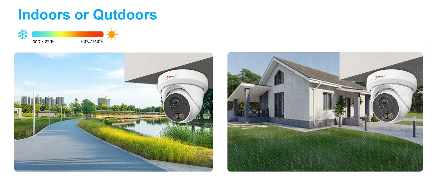 Anpviz 5MP/8MP Turret POE IP Camera Outdoor Security IP Camera AI Human Detection Smart Dual Light Built-in Mic Full Metal IP66