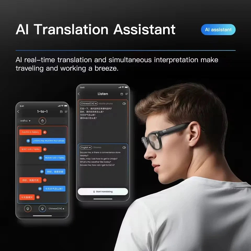 AI Smart Glasses with 8K Camera and Voice Translation - Tidesmit Tidesmit