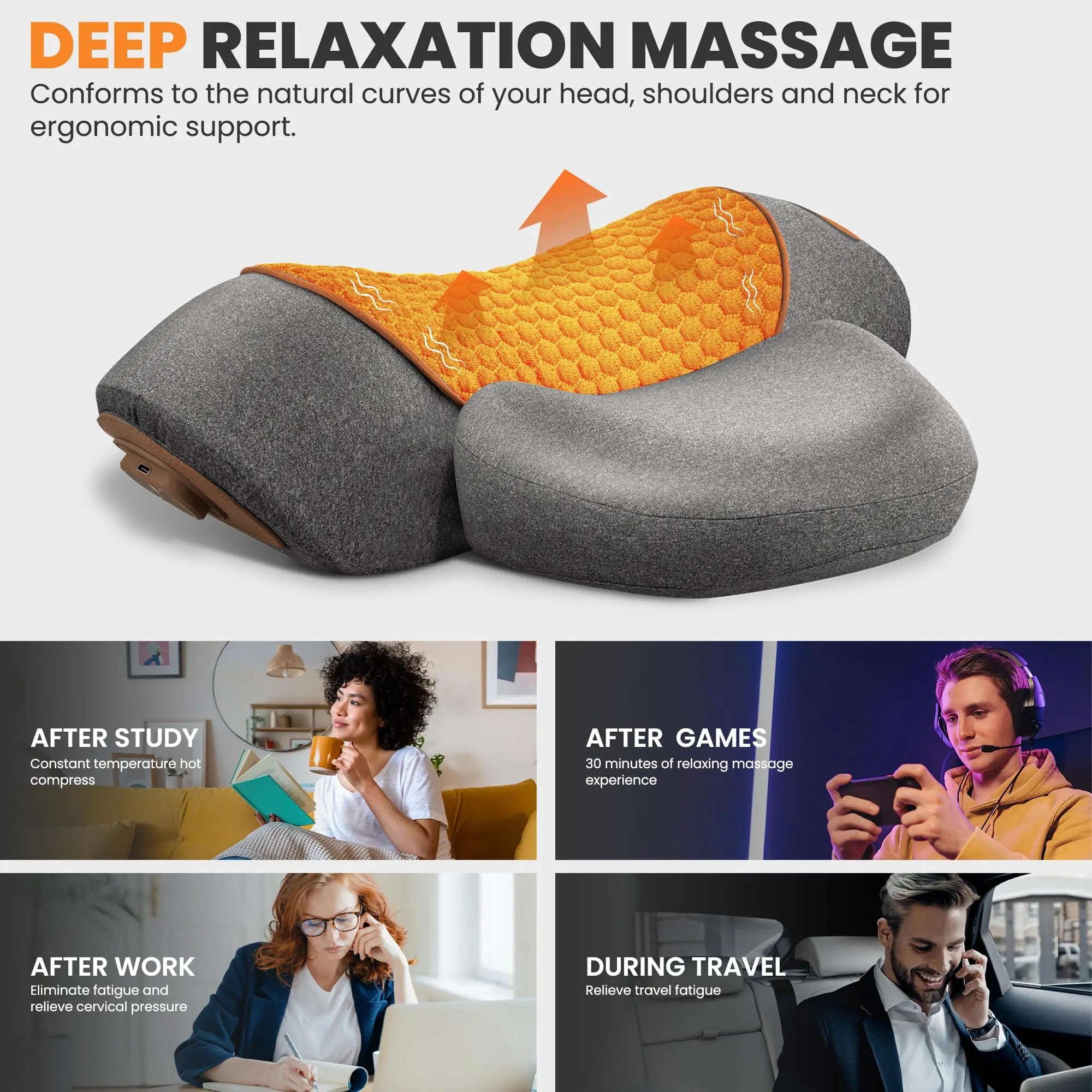Electric Neck Massager with Heat and Traction Therapy - Tidesmit Relaxation Treatment Tidesmit