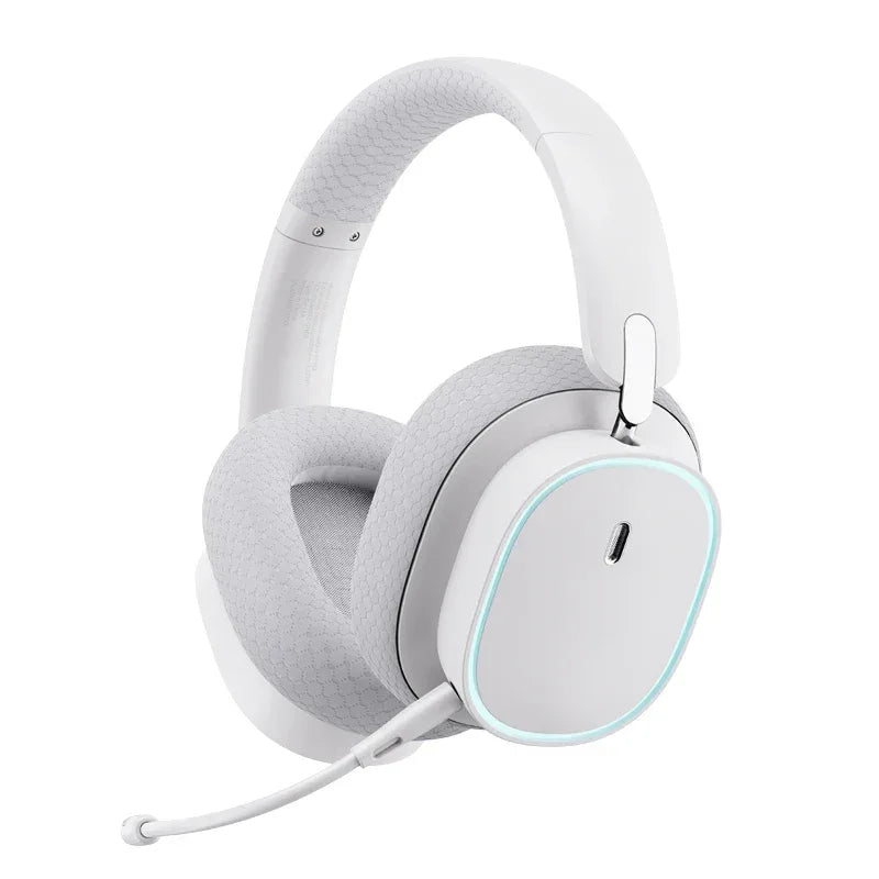 Wireless Gaming Headset 2.4G Bluetooth RGB by Tidesmit White Tidesmit