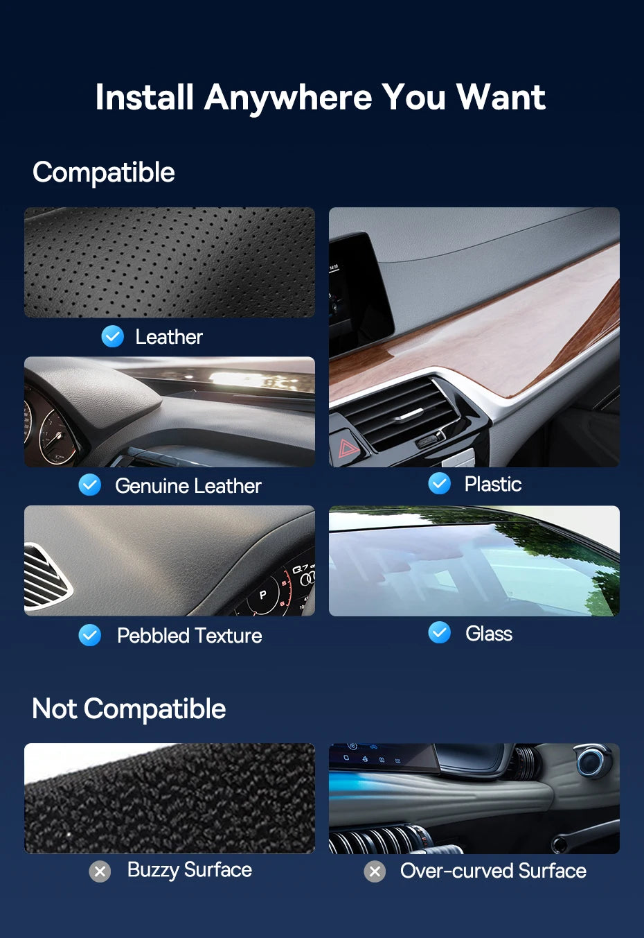 Magnetic Car Phone Holder & Qi Certified Fast Wireless Charger - Silver Tidesmit