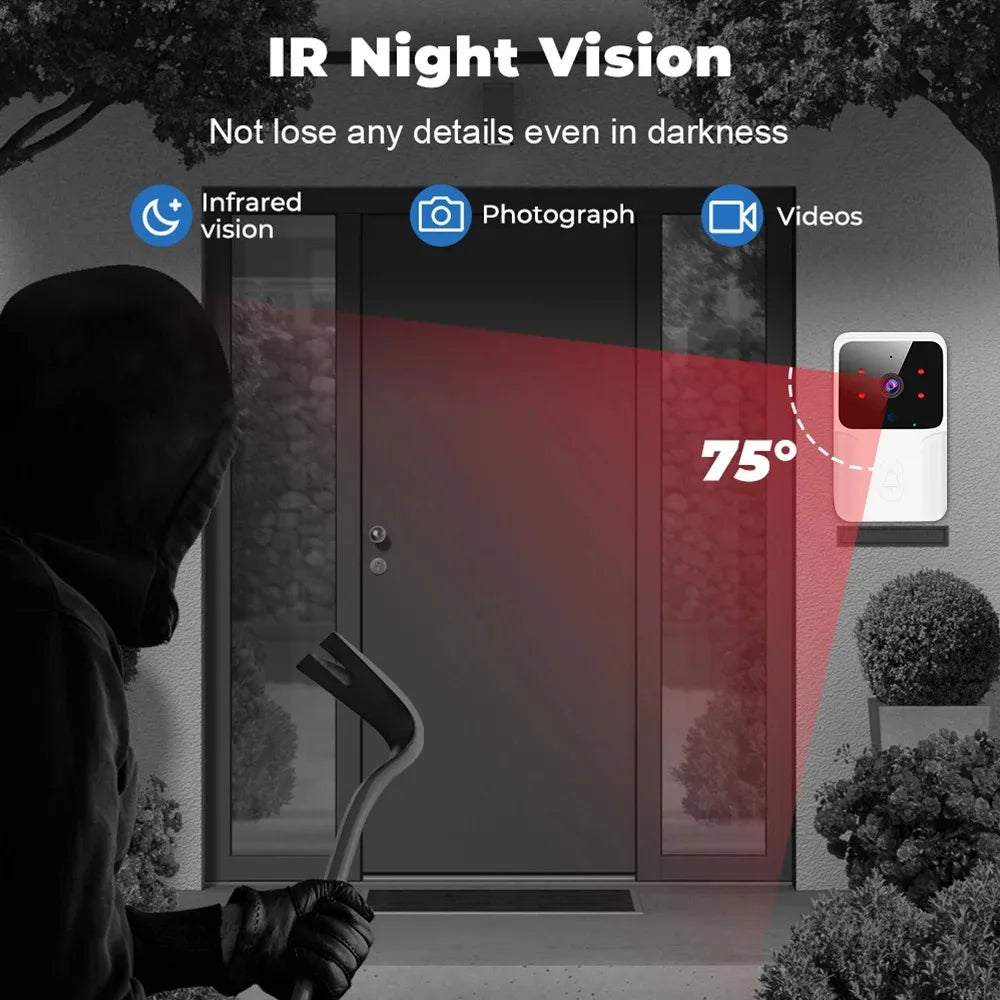 2026 WiFi Video Doorbell 1080P Tuya Smart Outdoor Wireless Intercom Waterproof Wireless Camera Ringing Bell
