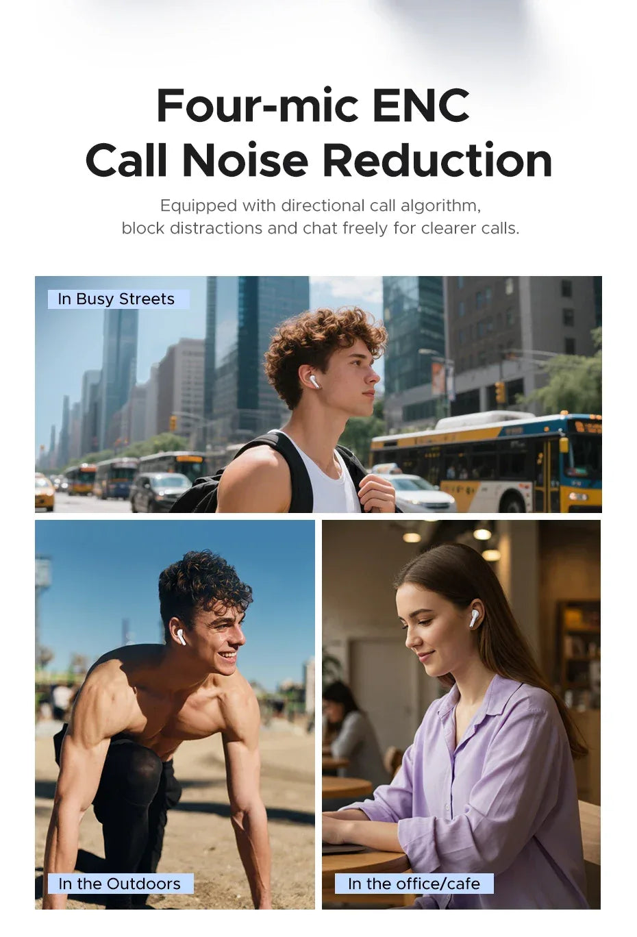 Wireless Bluetooth Earbuds, 35H Playtime ANC In-Ear | Tidesmit Tidesmit