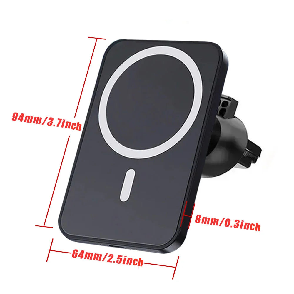 Wireless Car Phone Charger - Magnetic Qi Certified Fast Charging Mount Tidesmit