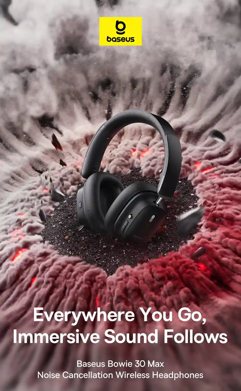 Wireless Headphones with Active Noise Cancellation & Spatial Audio - Black Tidesmit