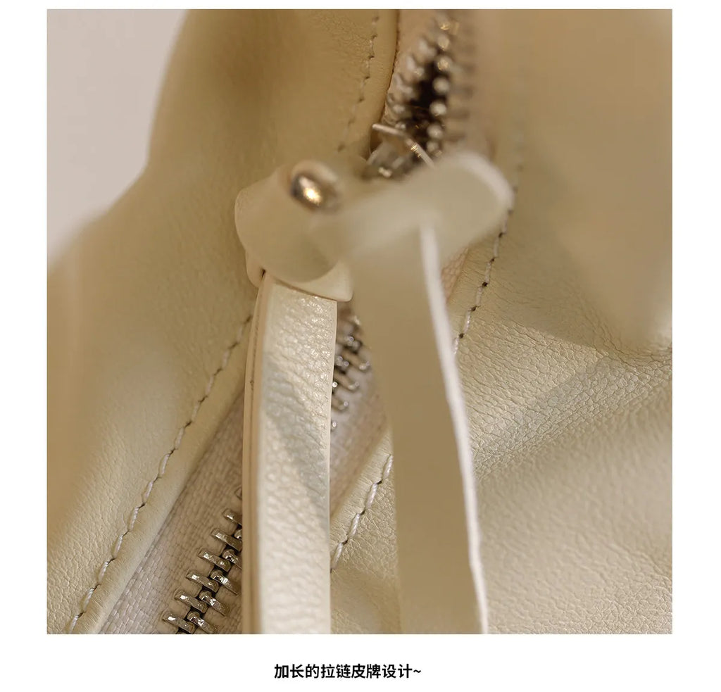 casual designer high quality soft vegetable tanned cowhide ladies shoulder bag fashion genuine leather women underarm bag