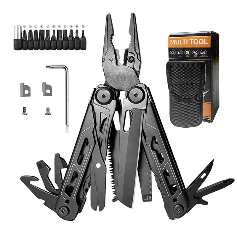 16-in-1 Plier EDC Multitool Screwdriver Folding Plier Set Multi Tool Multifunction Pocket Knife File Ruler Camping Hand Tools
