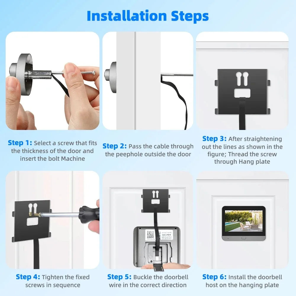 3MP Wi-Fi Tuya SmartLife Battery Powered 940nm No Visible Light Infrared Audio Video Door Eye Digital Viewer PIR Doorbell Camera