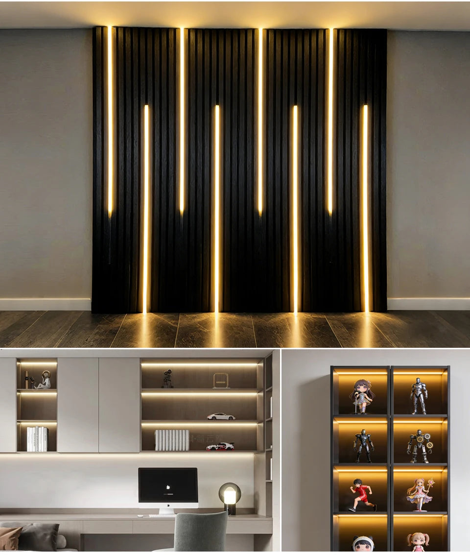 Touch Dimmer COB LED Strip Light, No Hole Install, Penetrate Wood/Glass Control, 12V Warm/Neutral White, for Acoustic Wall Panel