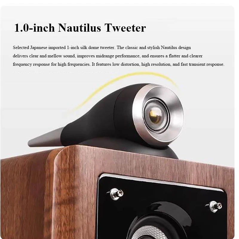HiFi Bookshelf Passive Speakers 6.5-inch Three-way Frequency Division 130W Output Power Household Speakers 3-inch Midrange Unit