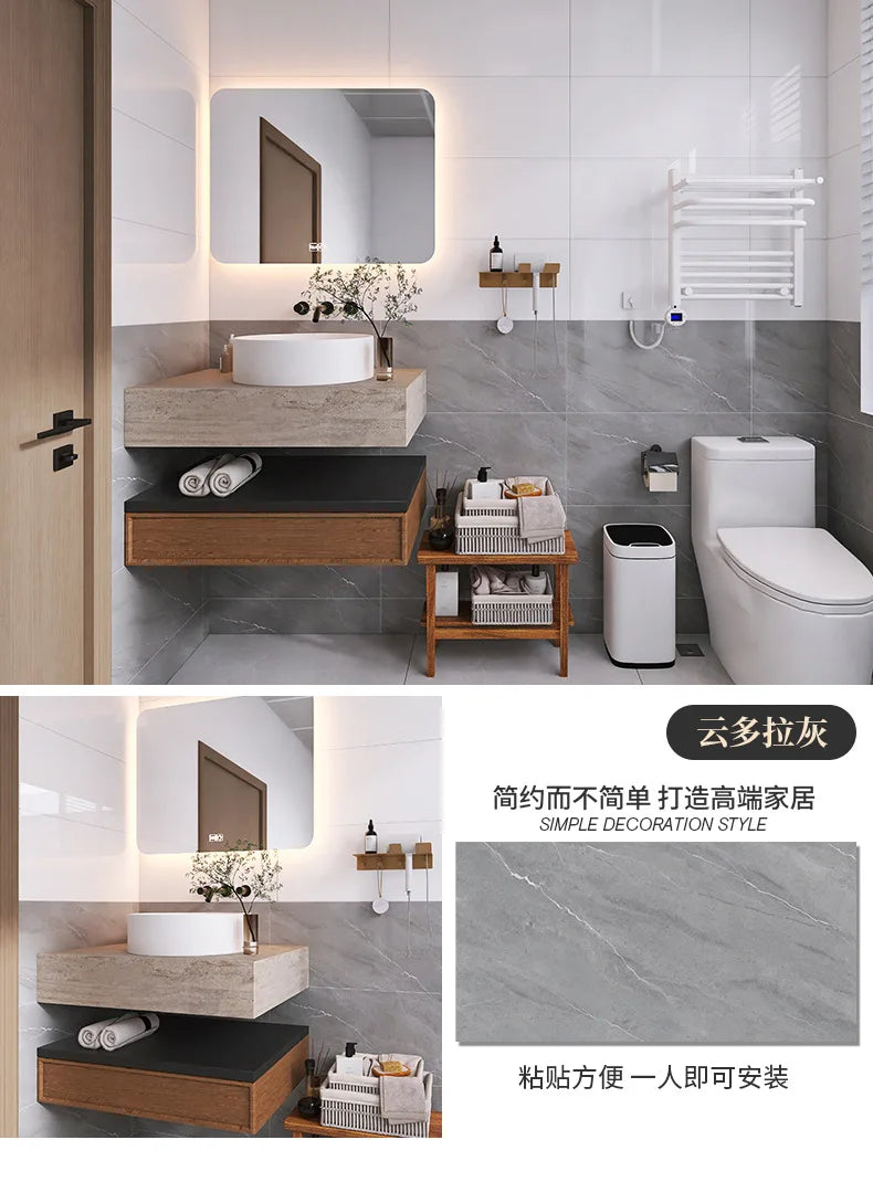 Self adhesive imitation ceramic tile imitation marble sanitary kitchen wall decoration waterproof and moisture-proof stickers