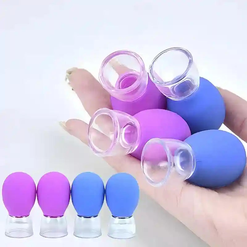 Silicone Cupping Massage Set for Face and Body - Purple and Blue Back Massage Instrument Tidesmit