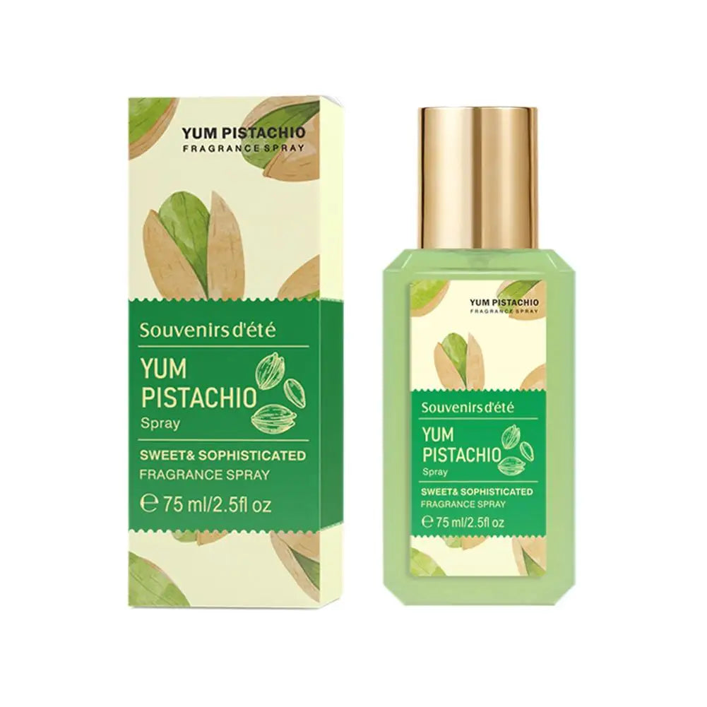 Tidesmit Sweet Pistachio Ice Cream fragrance spray for women, a long-lasting gourmand scent with a warm aroma.