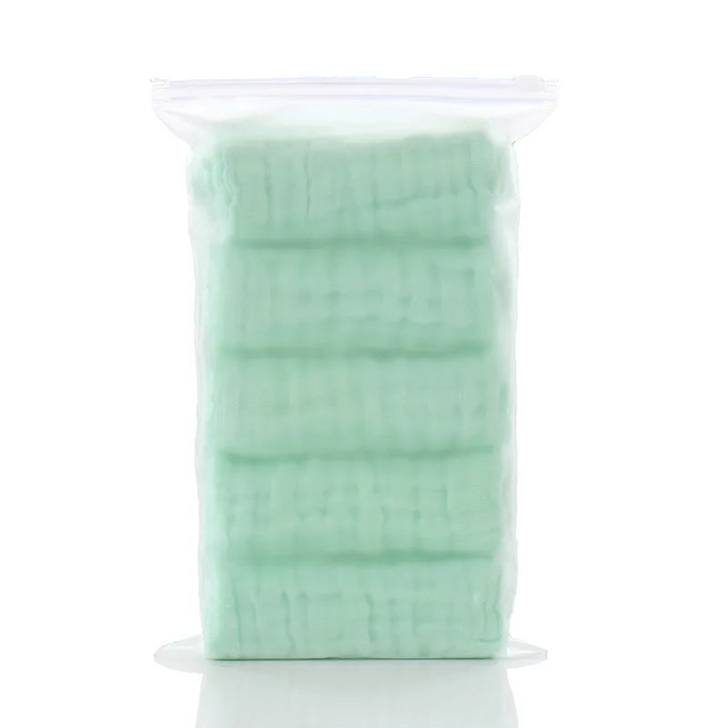 Happyflute 30*30CM 6Layer Soft Gauze Baby Cotton Plain Color Face Towel Children's Square Handkerchief Saliva Towel
