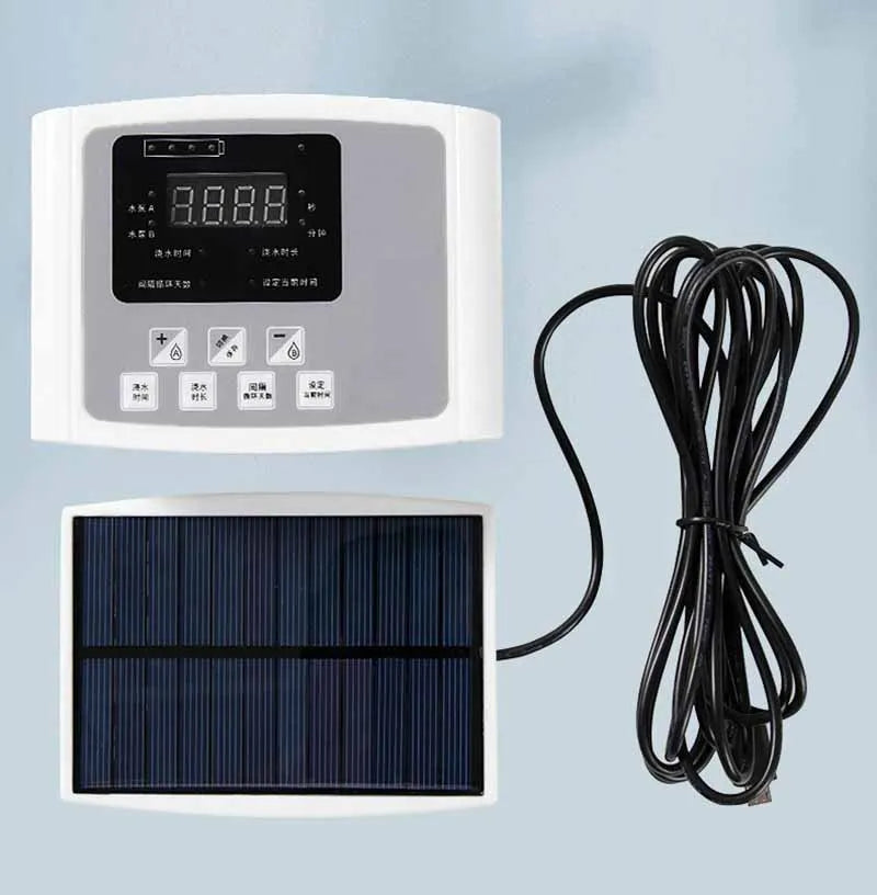 Solar Irrigation System Garden Automatic Drip Irrigation Kit Watering Timer Device Plant Irrigation Controller