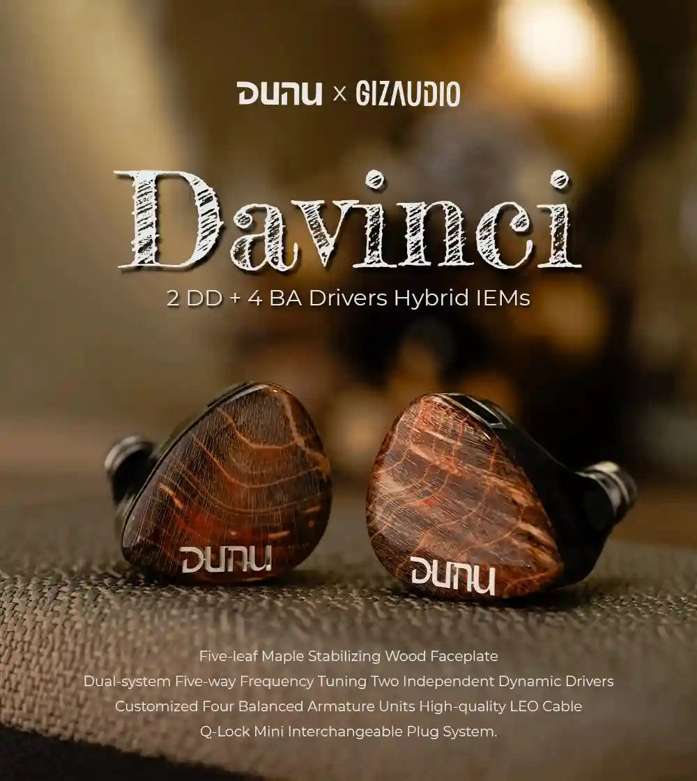 DUNU x Gizaudio DaVinci Hybrid In-Ear Monitors - Studio Grade Audio Tidesmit