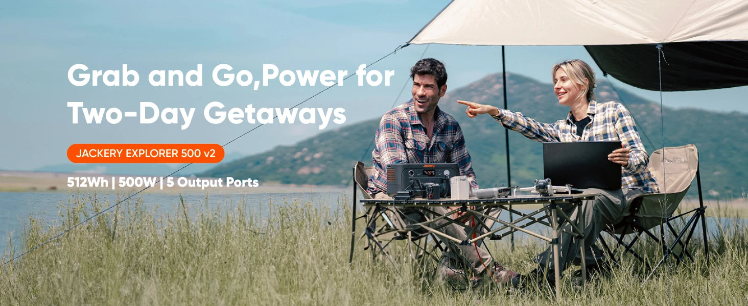 Jackery Portable Power Station Explorer 500 v2 and Carrying Case (S), Solar Generator for Home Use, Emergency Backup, Road Trip